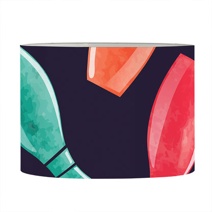 Watercolor Bowling Pins Pattern Print Drum Lamp Shade