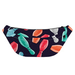 Watercolor Bowling Pins Pattern Print Fanny Pack