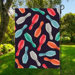 Watercolor Bowling Pins Pattern Print Garden Flag