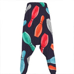 Watercolor Bowling Pins Pattern Print Hammer Pants