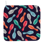 Watercolor Bowling Pins Pattern Print Hand Towel
