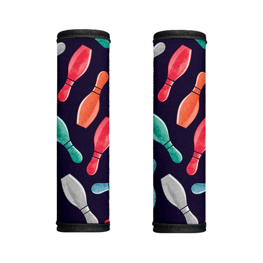 Watercolor Bowling Pins Pattern Print Handle Covers