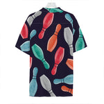 Watercolor Bowling Pins Pattern Print Hawaiian Shirt