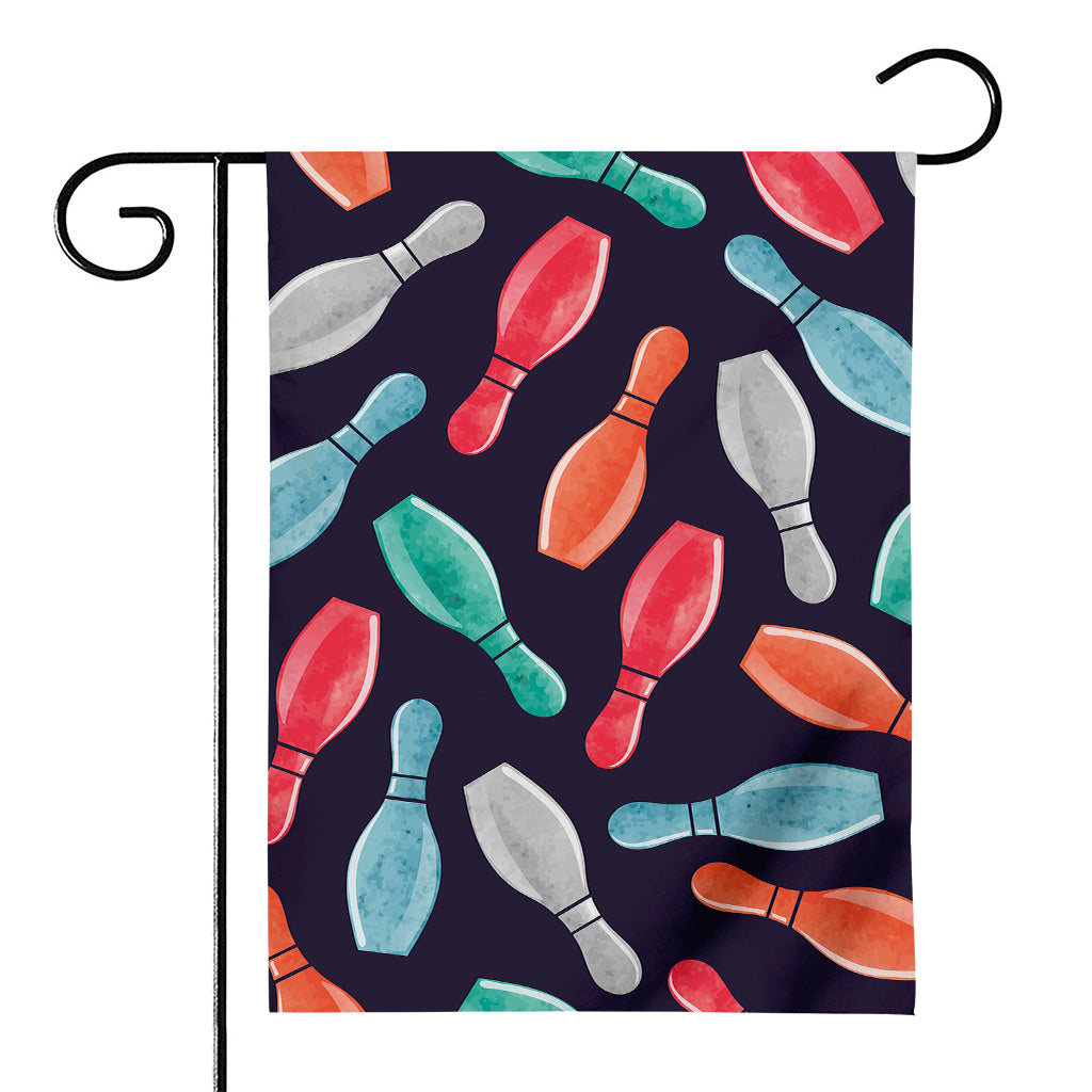 Watercolor Bowling Pins Pattern Print House Flag