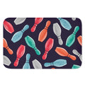 Watercolor Bowling Pins Pattern Print Indoor Door Mat
