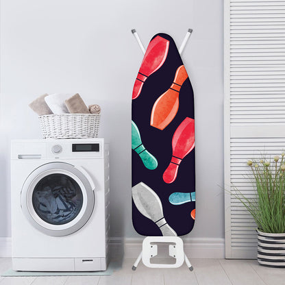 Watercolor Bowling Pins Pattern Print Ironing Board Cover