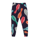 Watercolor Bowling Pins Pattern Print Jogger Pants