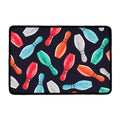 Watercolor Bowling Pins Pattern Print Kitchen Mat