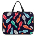 Watercolor Bowling Pins Pattern Print Laptop Sleeve With Handle