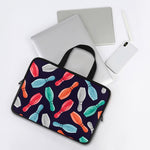 Watercolor Bowling Pins Pattern Print Laptop Sleeve With Handle