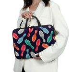 Watercolor Bowling Pins Pattern Print Laptop Sleeve With Handle