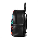 Watercolor Bowling Pins Pattern Print Leather Backpack