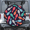 Watercolor Bowling Pins Pattern Print Leather Spare Tire Cover