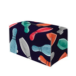 Watercolor Bowling Pins Pattern Print Leather Tissue Box Cover