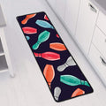 Watercolor Bowling Pins Pattern Print Long Kitchen Mat