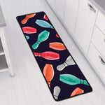 Watercolor Bowling Pins Pattern Print Long Kitchen Mat