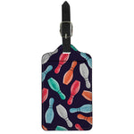 Watercolor Bowling Pins Pattern Print Luggage Tag