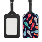 Watercolor Bowling Pins Pattern Print Luggage Tag