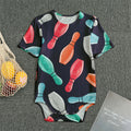 Watercolor Bowling Pins Pattern Print Men's Bodysuit