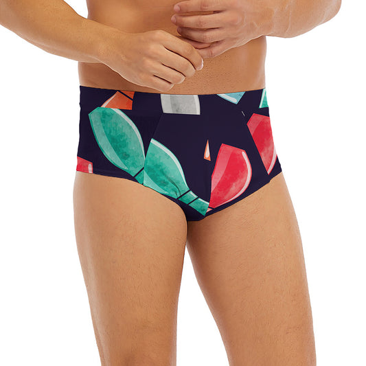 Watercolor Bowling Pins Pattern Print Men's Briefs