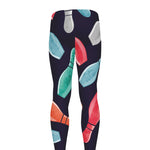 Watercolor Bowling Pins Pattern Print Men's leggings