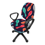 Watercolor Bowling Pins Pattern Print Office Chair Cover