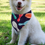 Watercolor Bowling Pins Pattern Print Over The Collar Dog Bandana
