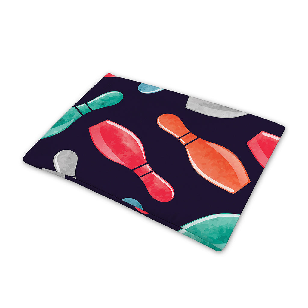 Watercolor Bowling Pins Pattern Print Pet Cooling Mat Cover