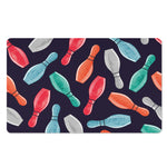 Watercolor Bowling Pins Pattern Print Polyester Doormat