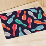 Watercolor Bowling Pins Pattern Print Polyester Doormat