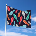 Watercolor Bowling Pins Pattern Print Polyester Flag