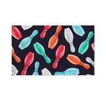 Watercolor Bowling Pins Pattern Print Polyester Flag