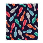 Watercolor Bowling Pins Pattern Print Polyester Shower Curtain