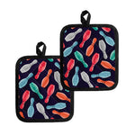 Watercolor Bowling Pins Pattern Print Pot Holders