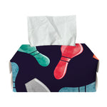 Watercolor Bowling Pins Pattern Print Rectangle Tissue Box Cover