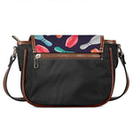 Watercolor Bowling Pins Pattern Print Saddle Bag