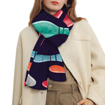 Watercolor Bowling Pins Pattern Print Scarf