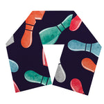 Watercolor Bowling Pins Pattern Print Scarf