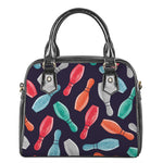 Watercolor Bowling Pins Pattern Print Shoulder Handbag