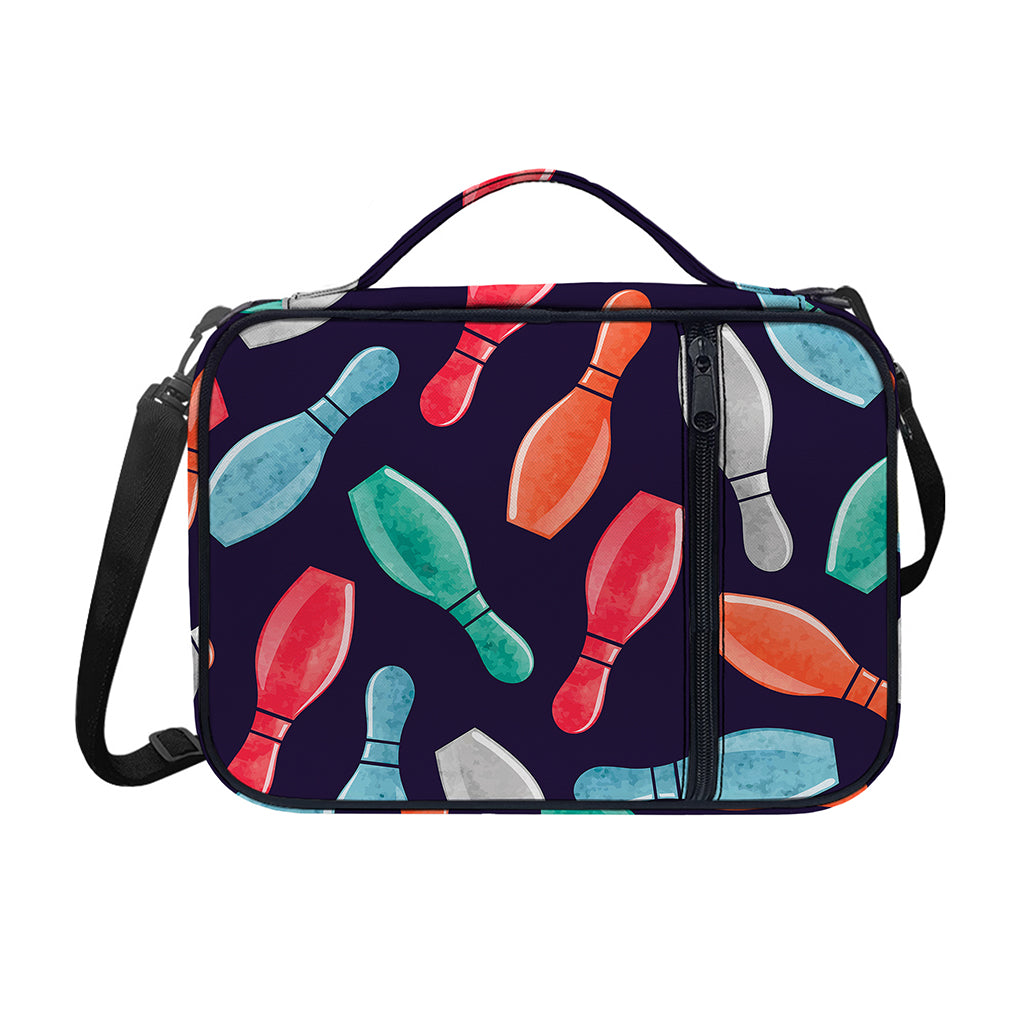 Watercolor Bowling Pins Pattern Print Shoulder Strap Bible Bag