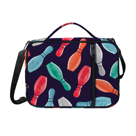 Watercolor Bowling Pins Pattern Print Shoulder Strap Bible Bag