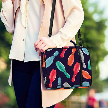 Watercolor Bowling Pins Pattern Print Shoulder Strap Bible Bag