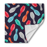 Watercolor Bowling Pins Pattern Print Silk Bandana