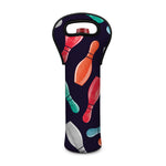 Watercolor Bowling Pins Pattern Print Single Neoprene Wine Tote