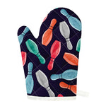 Watercolor Bowling Pins Pattern Print Single Oven Mitt