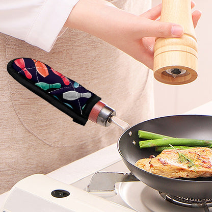 Watercolor Bowling Pins Pattern Print Skillet Handle Cover