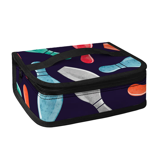 Watercolor Bowling Pins Pattern Print Small Lunch Bag