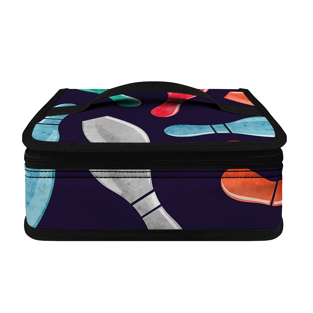 Watercolor Bowling Pins Pattern Print Small Lunch Bag