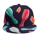 Watercolor Bowling Pins Pattern Print Snapback Cap