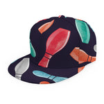 Watercolor Bowling Pins Pattern Print Snapback Cap